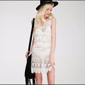 SOLD- Forever21 LA Crochet Knit Cream/Off-White Dress